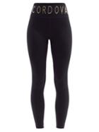 Matchesfashion.com Cordova - Logo-jacquard Ribbed Thermal Leggings - Womens - Black