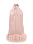 16arlington - Cynthia Ostrich Feather-trim Crepe Dress - Womens - Light Pink