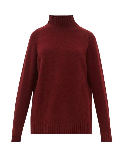 Matchesfashion.com The Elder Statesman - Highland High Neck Cashmere Sweater - Womens - Burgundy