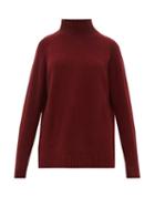 Matchesfashion.com The Elder Statesman - Highland High Neck Cashmere Sweater - Womens - Burgundy