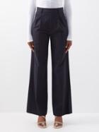 Isabel Marant - Jessini Check Tweed Wide-leg Trousers - Womens - Dark Navy