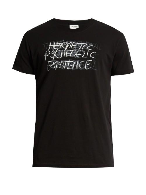 Saint Laurent Punk Rock-print Cotton T-shirt