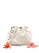Matchesfashion.com Loewe Paula's Ibiza - Flamenco Drawstring Leather Cross-body Bag - Womens - White Multi