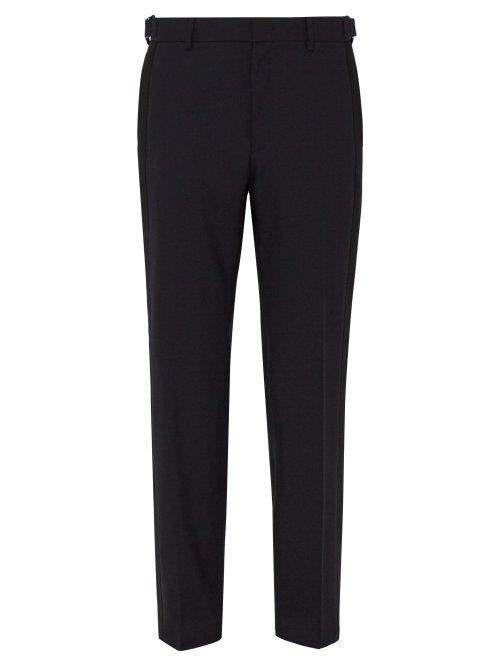 Matchesfashion.com Stella Mccartney - Side Stripe Straight Leg Wool Trousers - Mens - Dark Blue