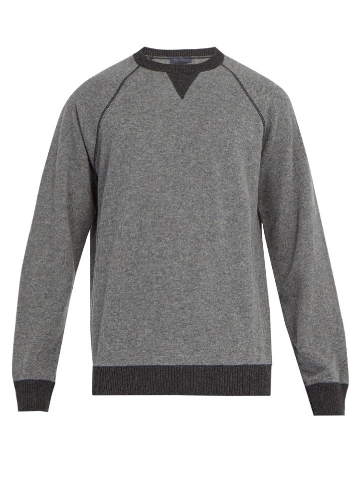 Thom Sweeney Crew-neck Cashmere And Wool-blend Sweater