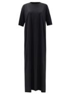Matchesfashion.com Raey - Recycled-yarn Cotton-blend Maxi T-shirt Dress - Womens - Black