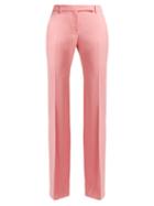 Matchesfashion.com Alexander Mcqueen - Wool And Silk Crepe Trousers - Womens - Pink