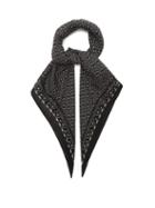 Saint Laurent - Diamond-print Wool Bandana Scarf - Womens - Black Grey