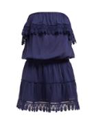 Matchesfashion.com Melissa Odabash - Joy Crochet Trimmed Strapless Mini Dress - Womens - Navy