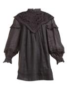Matchesfashion.com Isabel Marant - Galia Lace And Linen Poplin Dress - Womens - Black
