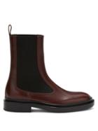 Ladies Shoes Jil Sander - Leather Chelsea Boots - Womens - Burgundy