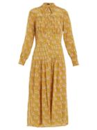Matchesfashion.com Joseph - Josie Floral Print Silk Midi Dress - Womens - Yellow Print