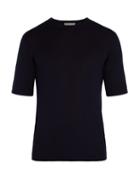 Matchesfashion.com Kilgour - Silk And Cashmere Blend Crew Neck T Shirt - Mens - Navy