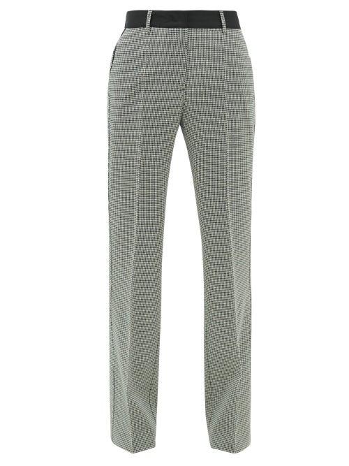 Matchesfashion.com Golden Goose - Marta Houndstooth Wool-blend Trousers - Womens - Grey