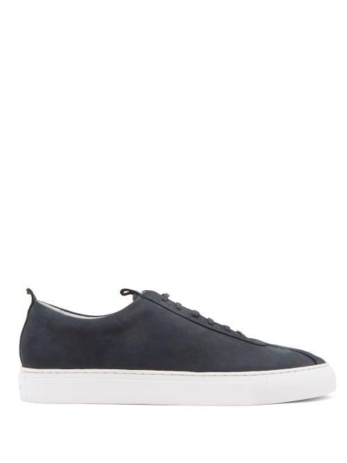 Matchesfashion.com Grenson - Lace-up Nubuck Trainers - Mens - Navy