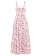 Matchesfashion.com Gl Hrgel - Belted Floral-print Linen Dress - Womens - Pink Print