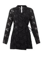 Matchesfashion.com Merlette - Zahara Double-breasted Broderie-anglaise Jacket - Womens - Black