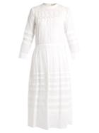 Queene And Belle Aponi Drawstring-waist Cotton-voile Dress