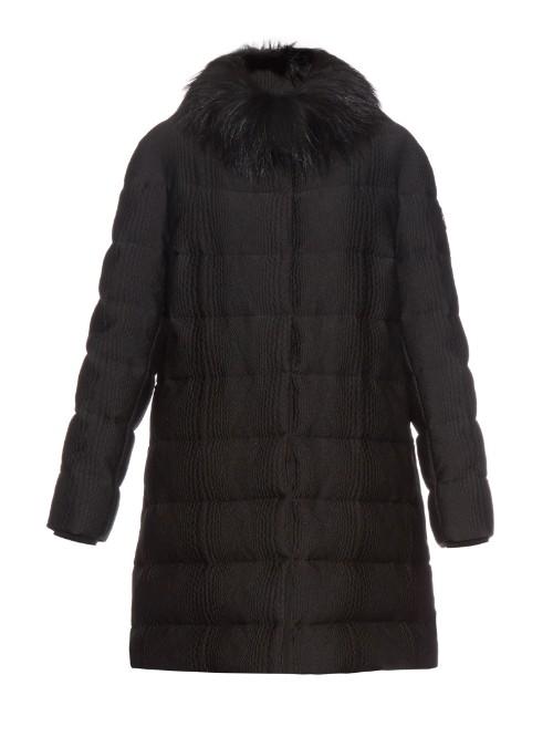 Moncler Gamme Rouge Fur-collar Quilted Down Coat