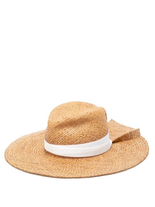 Matchesfashion.com Lola Hats - First Aid Back Pleat Raffia Hat - Womens - Brown