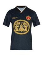Matchesfashion.com Versace - Archive Print Football V Neck T Shirt - Mens - Navy