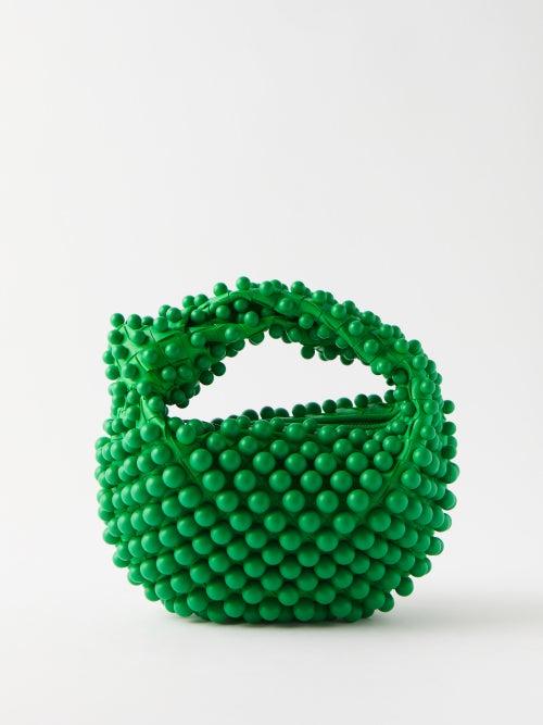 Bottega Veneta - Jodie Mini Beaded Intrecciato-leather Bag - Womens - Green