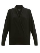 Matchesfashion.com Nili Lotan - Lakota Wrap-front Draped Cashmere Sweater - Womens - Black