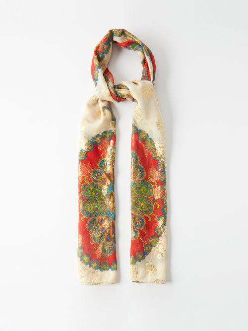 Etro - Paisley-print Silk Scarf - Womens - Red Multi