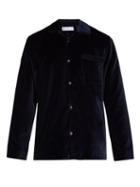 Matchesfashion.com Cobra S.c. - Cabriolet Cotton Velvet Shirt - Mens - Navy