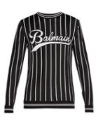 Matchesfashion.com Balmain - Baseball Knitted Sweatshirt - Mens - Black
