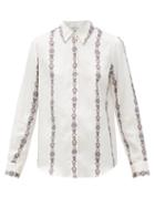 Matchesfashion.com Gabriela Hearst - Henri Printed Silk Shirt - Womens - White Multi