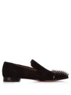 Christian Louboutin Dynodent Spike-embellished Suede Loafers