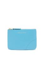 Matchesfashion.com Comme Des Garons Wallet - Logo-embossed Leather Coin Purse - Womens - Blue