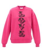 Raey - Love-print Recycled Cotton-blend Sweatshirt - Womens - Pink Print