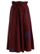 Acne Studios Embroidered Paperbag-waist Cotton Midi Skirt