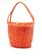 Ladies Bags Dragon Diffusion - Jane Birkin Small Woven-leather Basket Bag - Womens - Orange