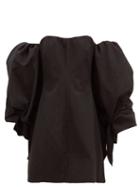 Matchesfashion.com Ellery - Smoky Detachable-sleeve Cotton-blend Mini Dress - Womens - Black