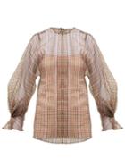 Matchesfashion.com Emilia Wickstead - Dalia Houndstooth Silk Tulle Blouse - Womens - Multi