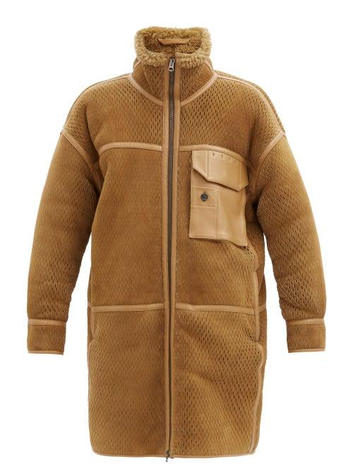 Matchesfashion.com Acne Studios - Oversized Slashed Shearling Coat - Mens - Light Brown