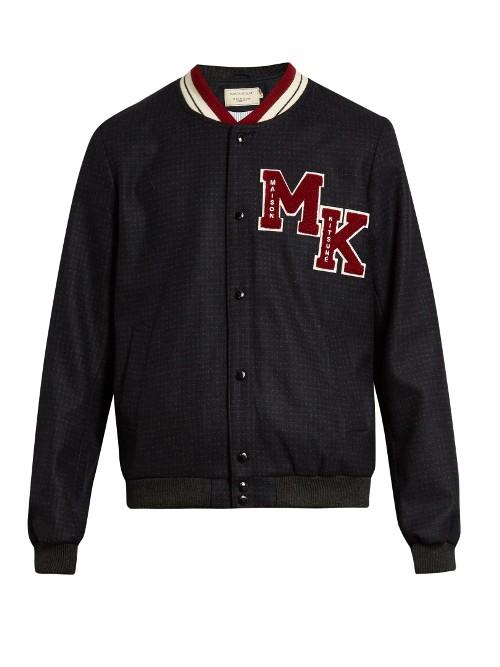 Maison Kitsuné Logo-appliqu Wool-blend Teddy Jacket