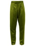Matchesfashion.com Marques'almeida - High Rise Silk Doupioni Trousers - Mens - Khaki