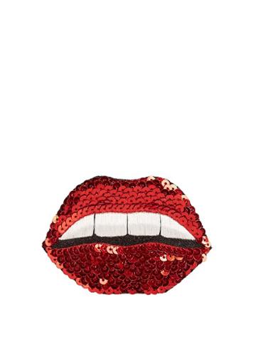 Huda Al Nuaimi Sequin-embellished Lips Brooch
