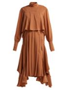Chloé Handkerchief-hem Silk Crepe-de-chine Dress
