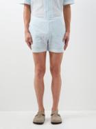 Smr Days - Pines Embroidered Cotton Shorts - Mens - Cream