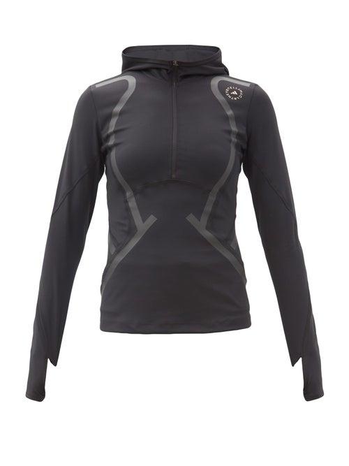 Matchesfashion.com Adidas By Stella Mccartney - Truepace Logo-print Hooded Top - Womens - Black