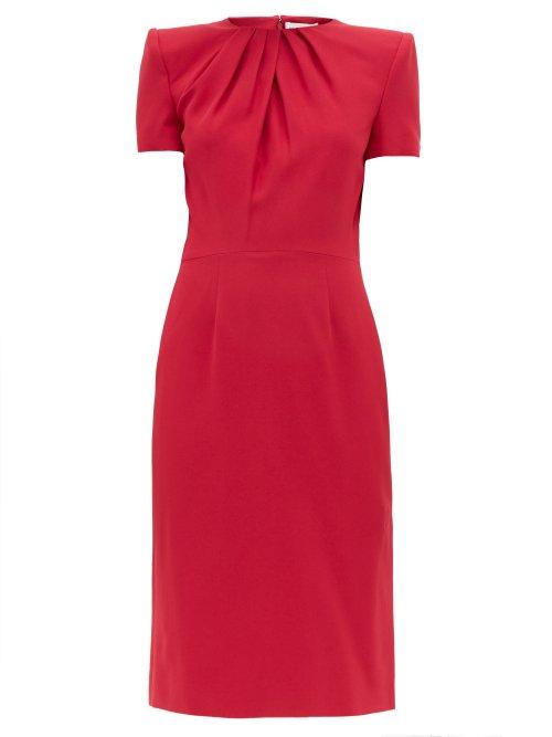 Matchesfashion.com Alexander Mcqueen - Draped Crepe Dress - Womens - Dark Pink