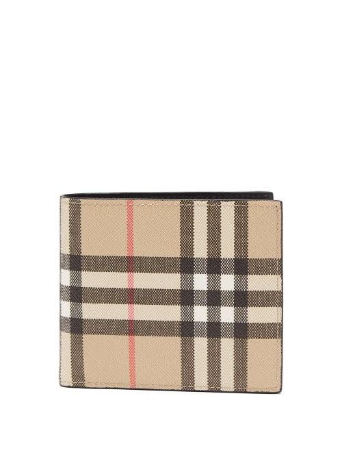 Burberry - Vintage-check Canvas Bi-fold Wallet - Mens - Beige Multi
