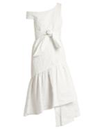 Isa Arfen Asymmetric Ruffled-panel Cotton-blend Dress
