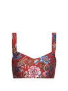 Dolce & Gabbana - Floral-brocade Cropped Top - Womens - Red Multi