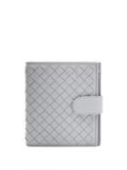 Matchesfashion.com Bottega Veneta - Intrecciato Bi Fold Leather Wallet - Womens - Light Blue